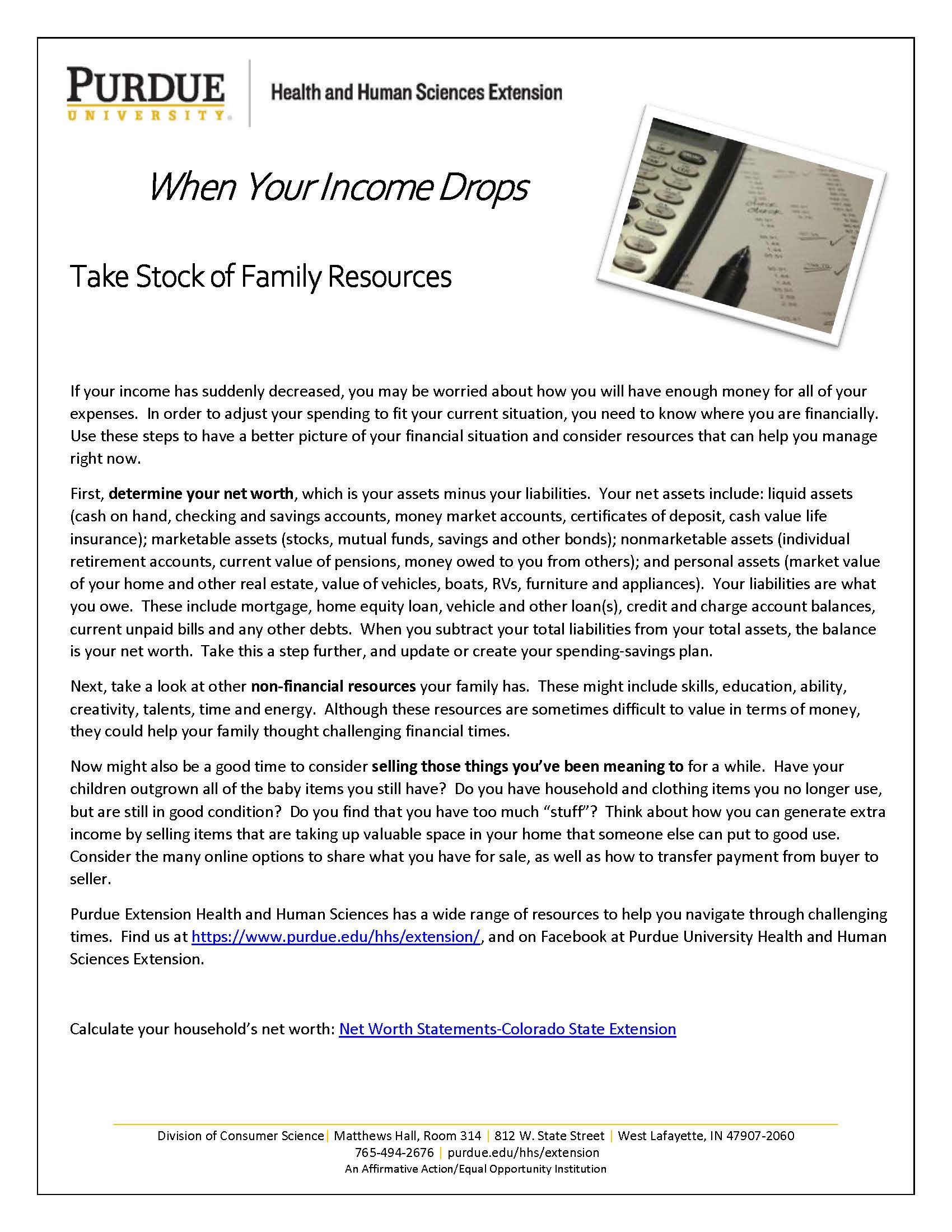 When Your DropsTake Stock of Family Resources Hendricks